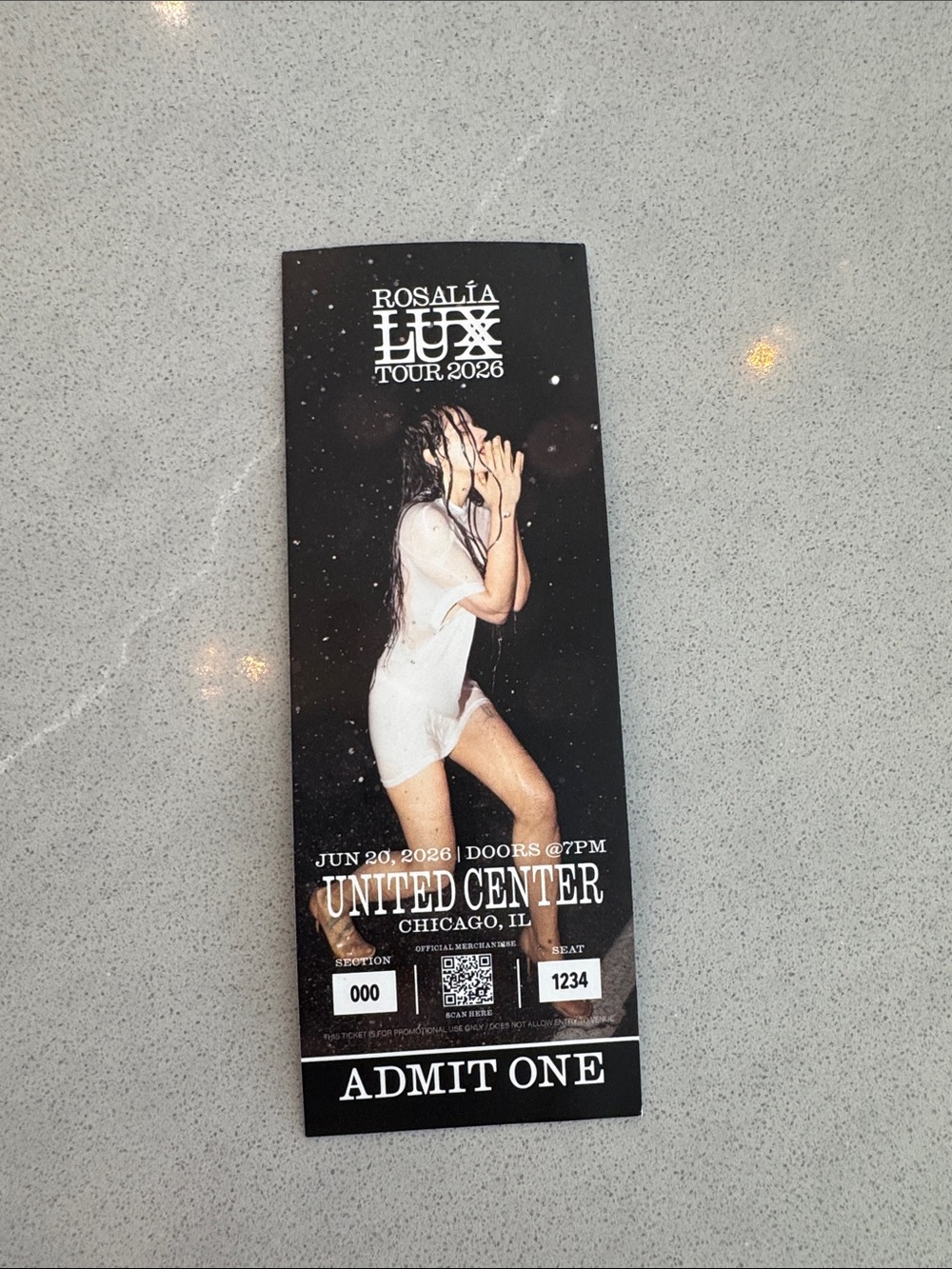 Official Rosalía LUX Tour 2026 Ticket Poster Bookmark - Black & White
